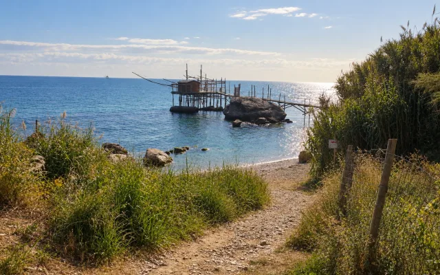 Punta Le Morge nudist beach along the Costa dei Trabocchi in Torino di Sangro
